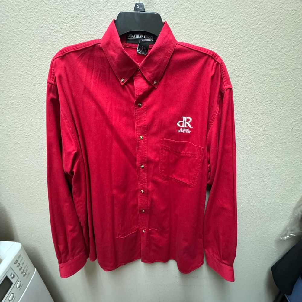 Red Casual Button Down Shirt with Soft Texture